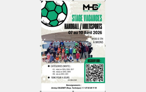 Stage de handball vacances scolaires Avril 26